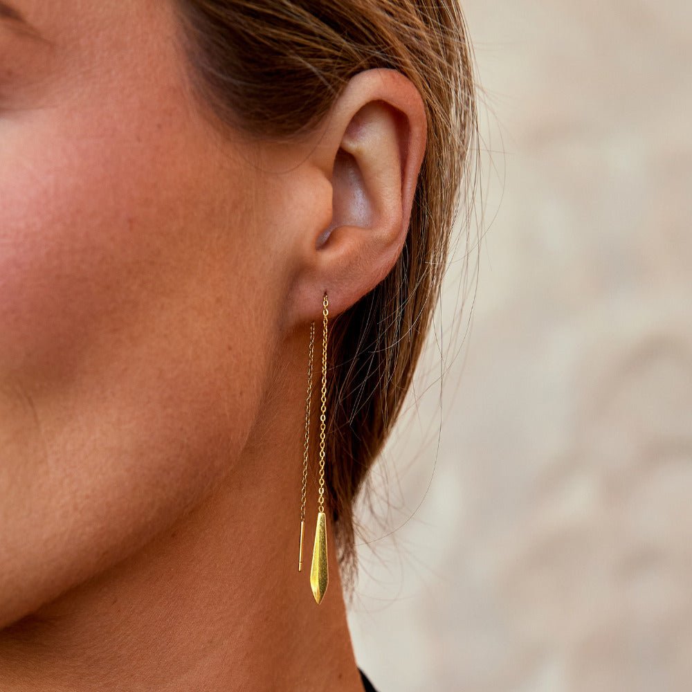 Gold Dakota Tassel Earrings — view 2