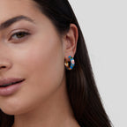 Gold Hoop Flower Earrings — view 6