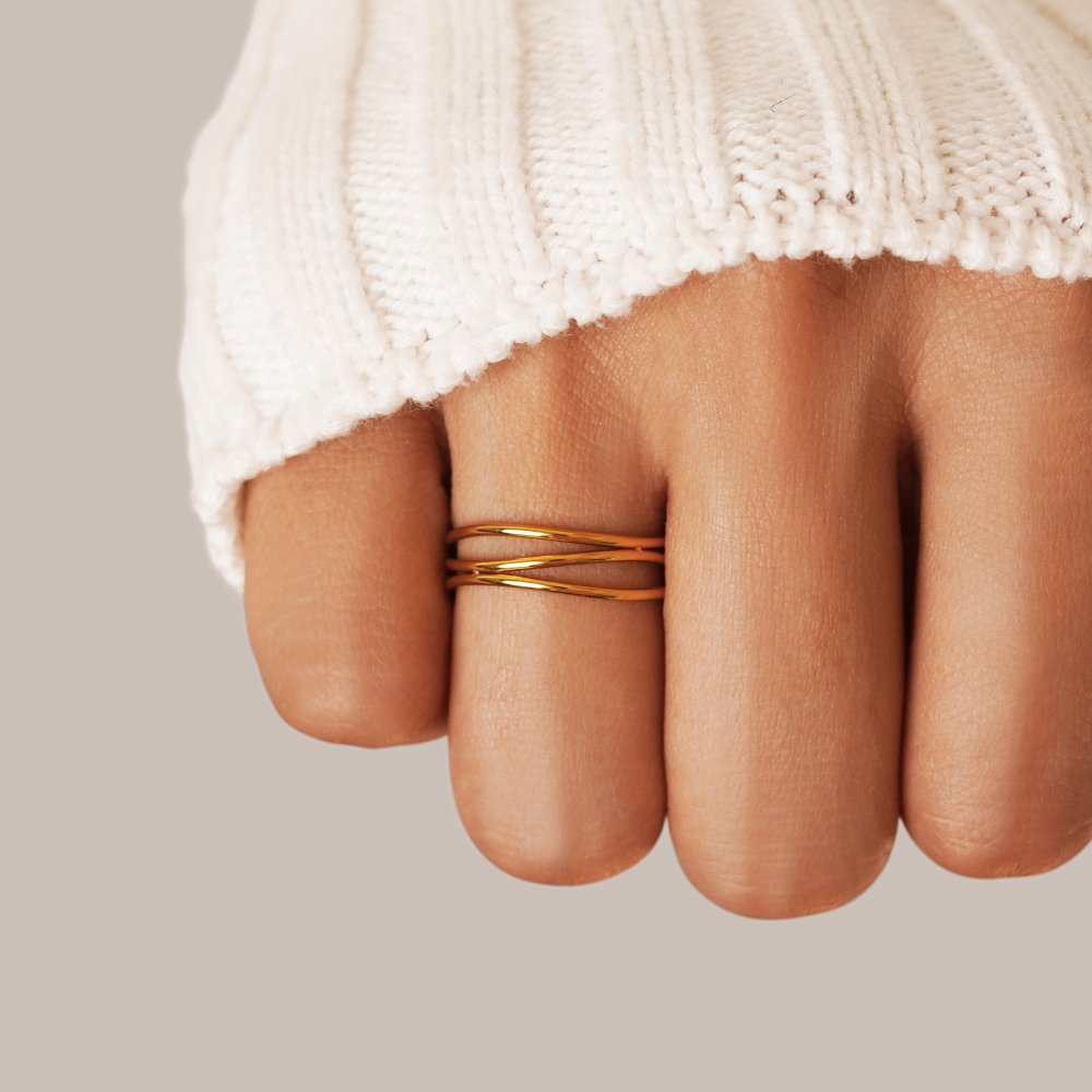 Gold Infinity Loop Ring — view 2