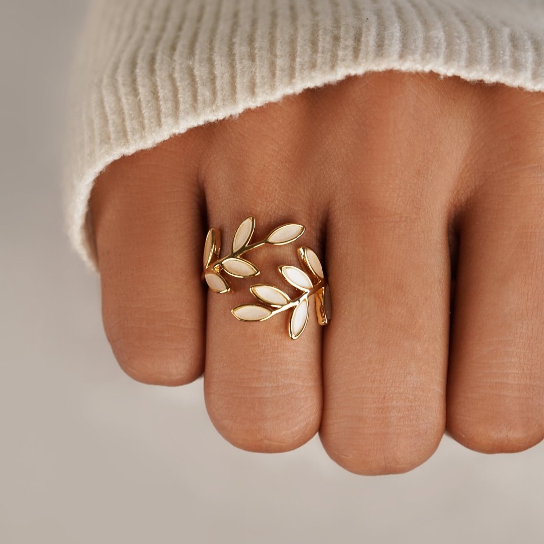 Gold Leaf Ring — view 2