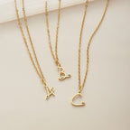 Gold Letter Heart Necklace — view 1