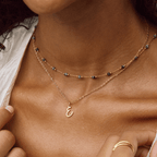 Gold Letter Heart Necklace — view 2
