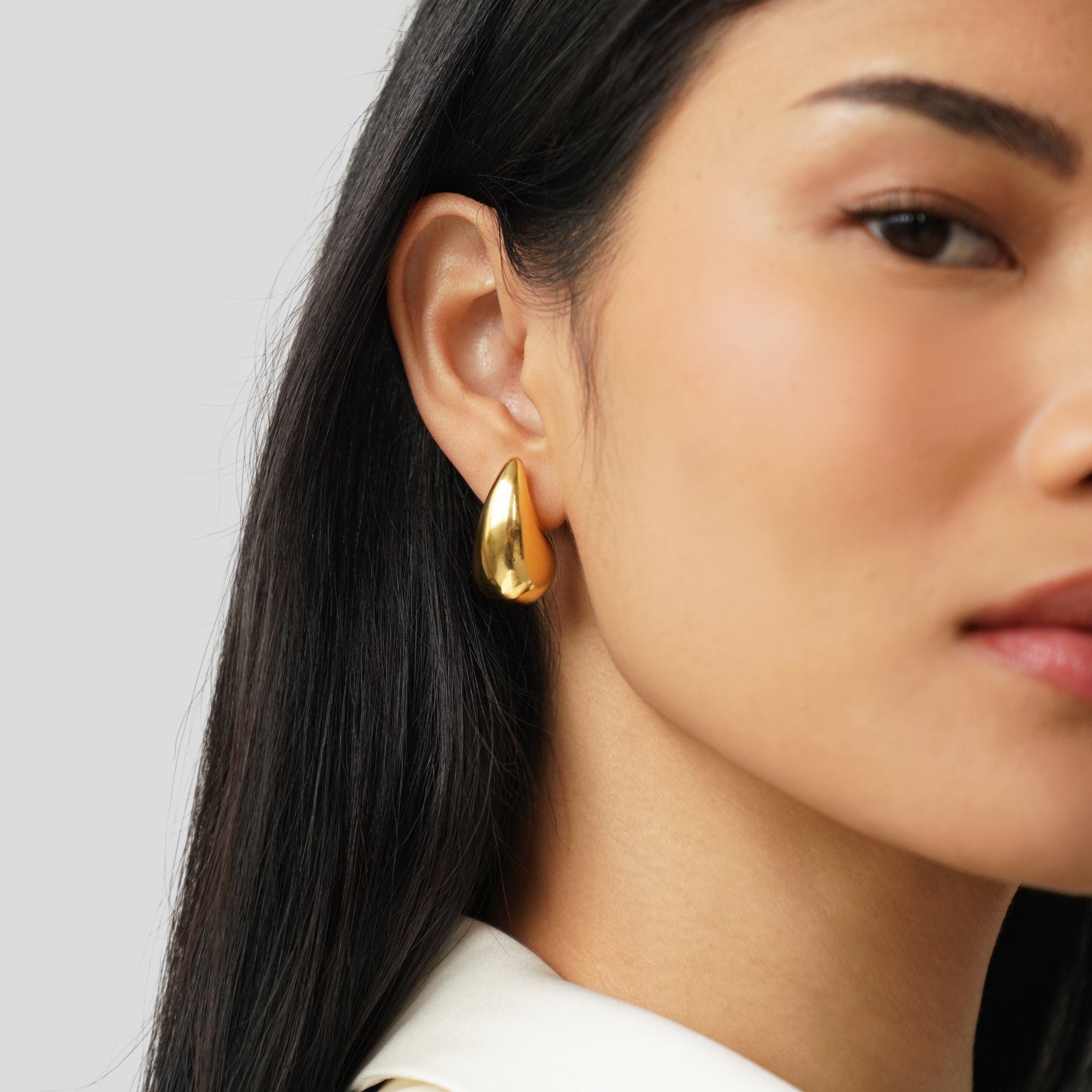 Amara Gold Teardrop Earrings — view 5