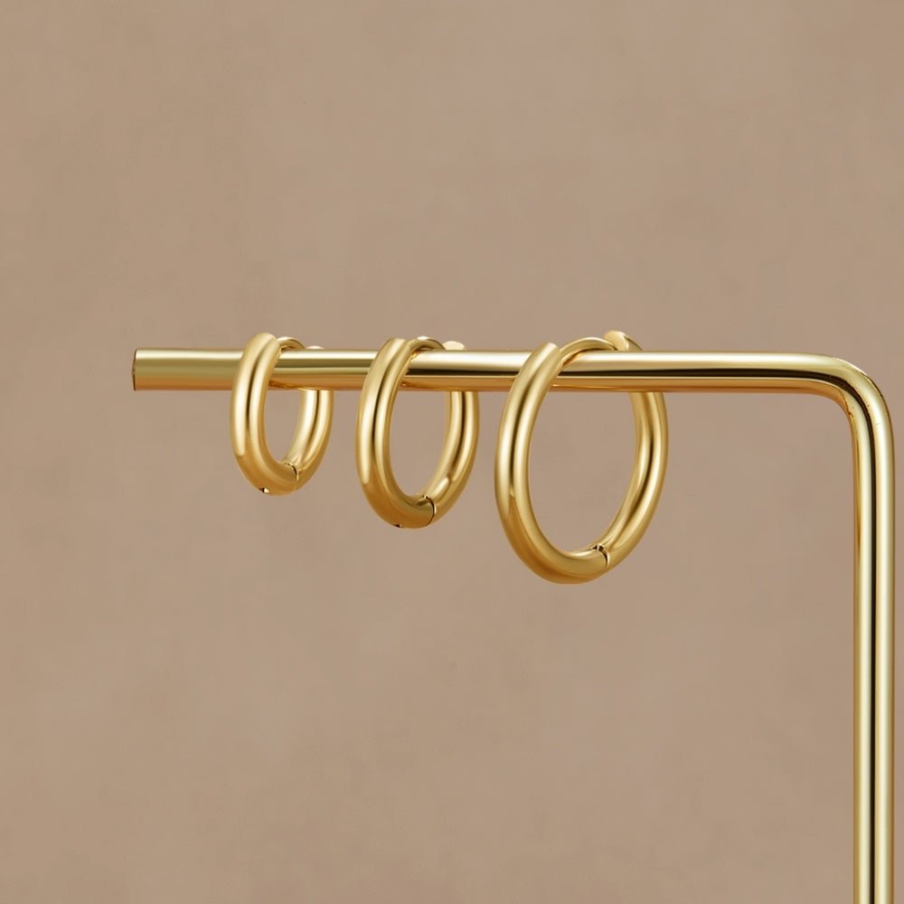 Gold Trio Mini Hoop Set — view 3