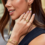 Golden Clover Hoop Earrings — view 4