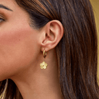 Golden Clover Hoop Earrings — view 2