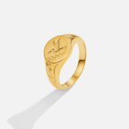 Golden Hummingbird Signet Ring — view 4