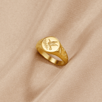 Golden Hummingbird Signet Ring — view 1