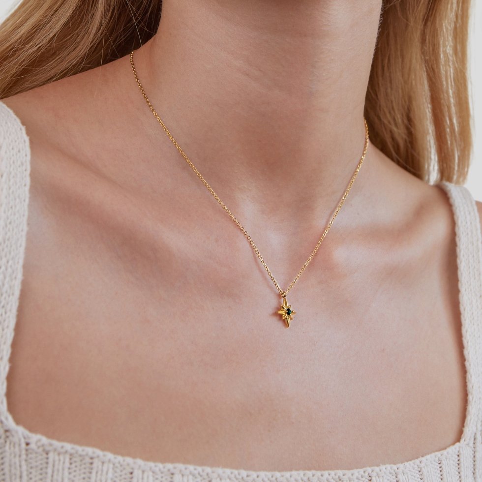 Guiding Star Emerald Crystal Necklace — view 3