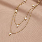Kayla Pearl Drop Layered Necklace — view 2