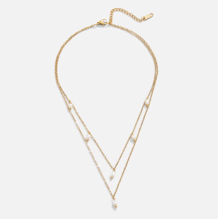 Kayla Pearl Drop Layered Necklace — view 6