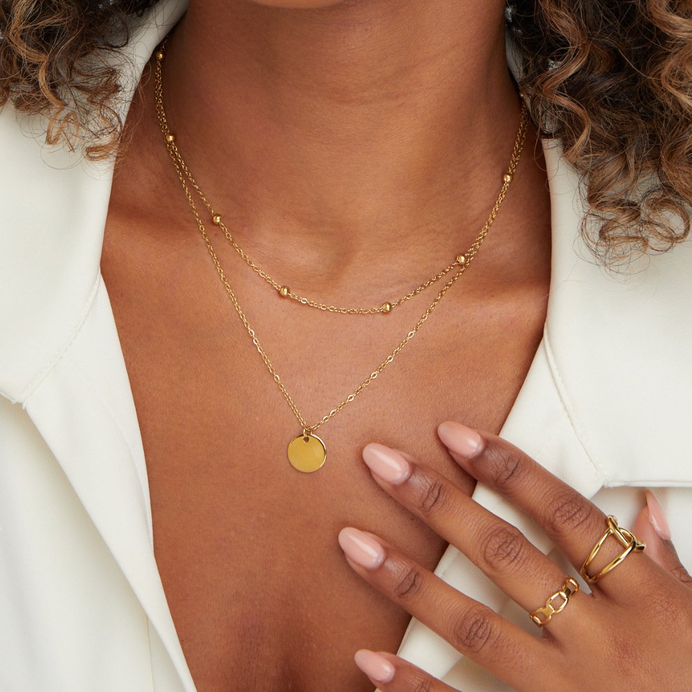 Layered Disc Necklace — view 6