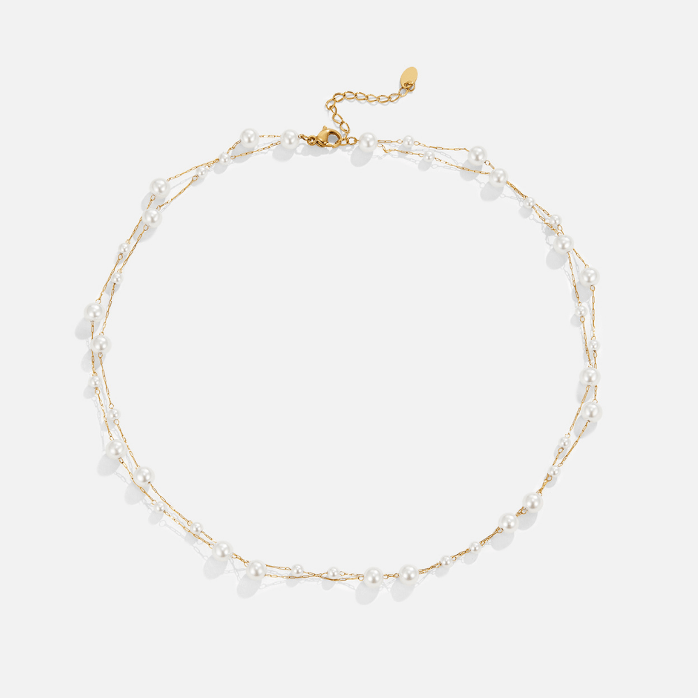 Layered Tori Pearl Necklace — view 4