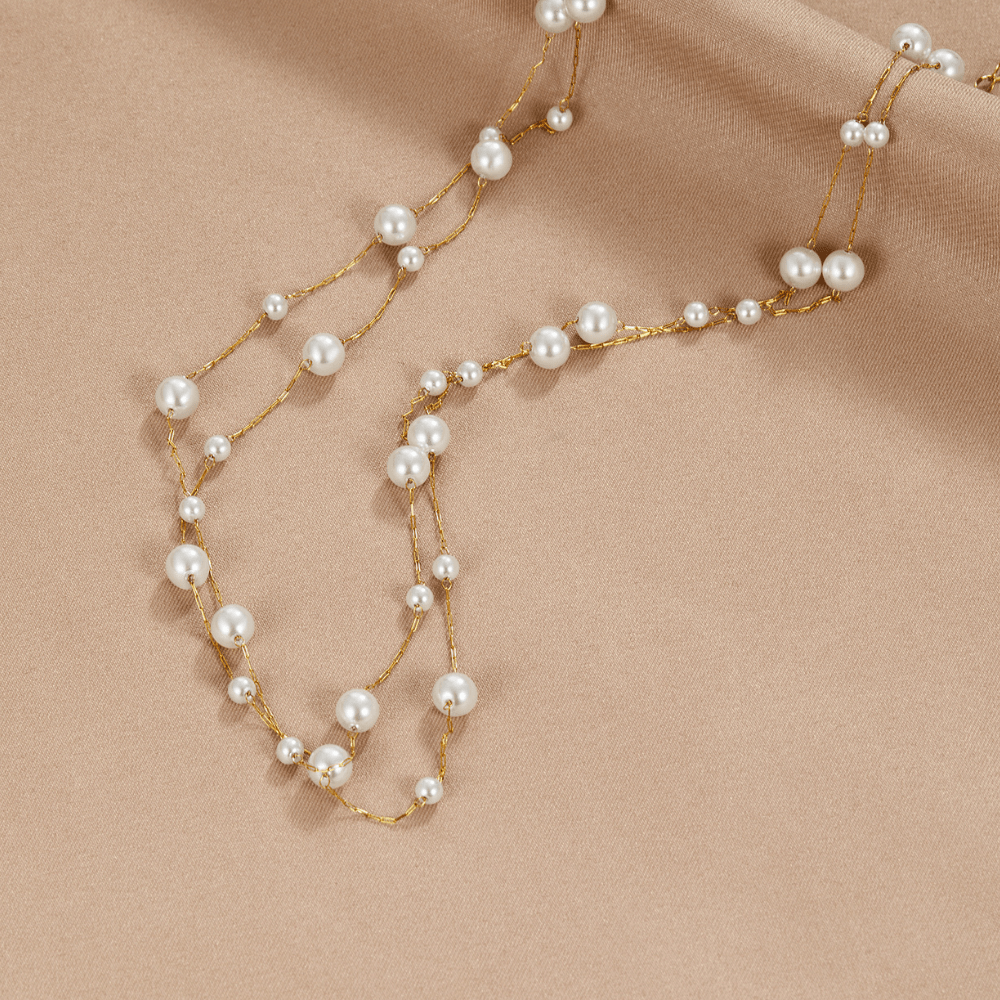 Layered Tori Pearl Necklace — view 2