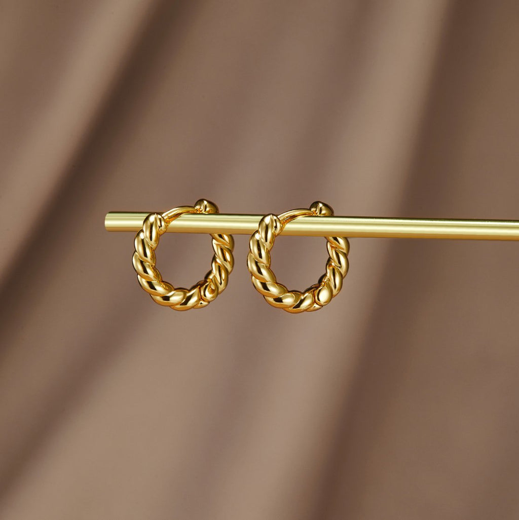 Layla Gold Twist Earrings — view 1