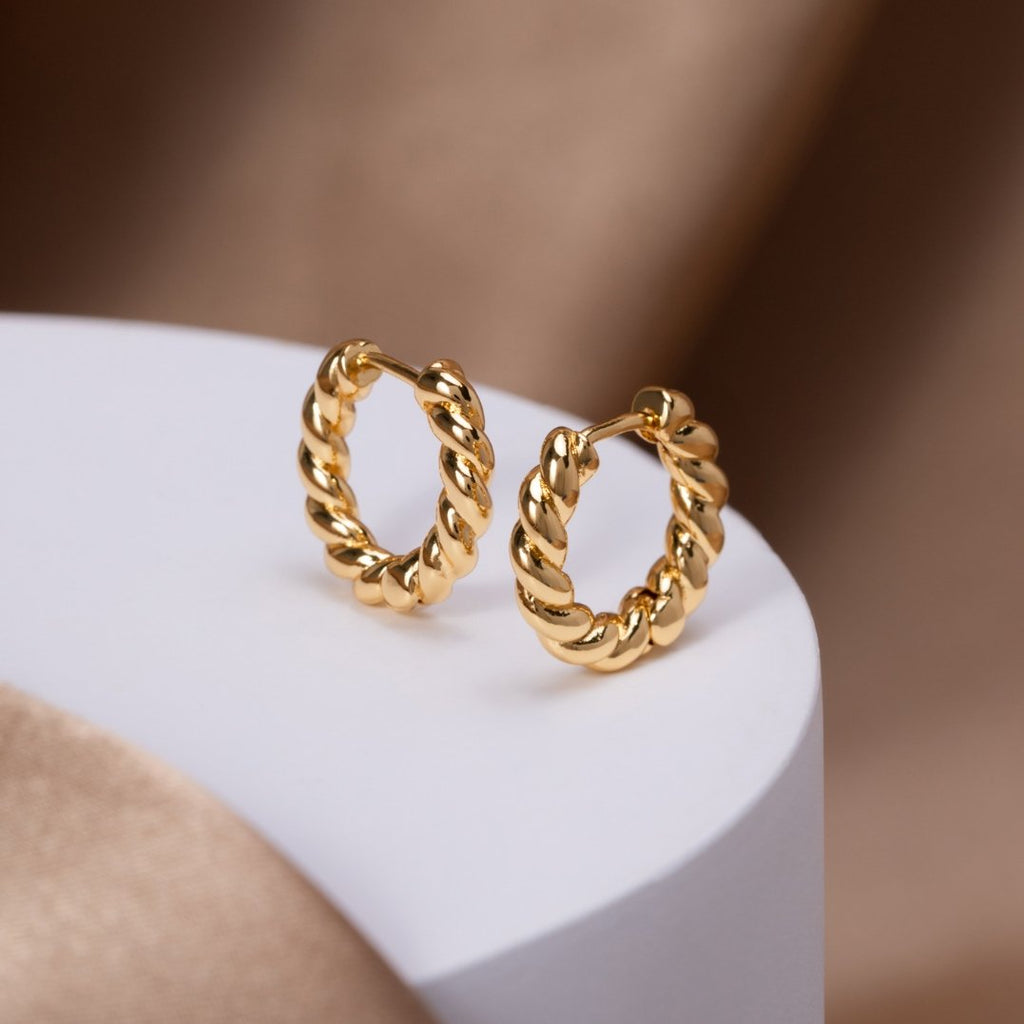 Layla Gold Twist Earrings — view 5