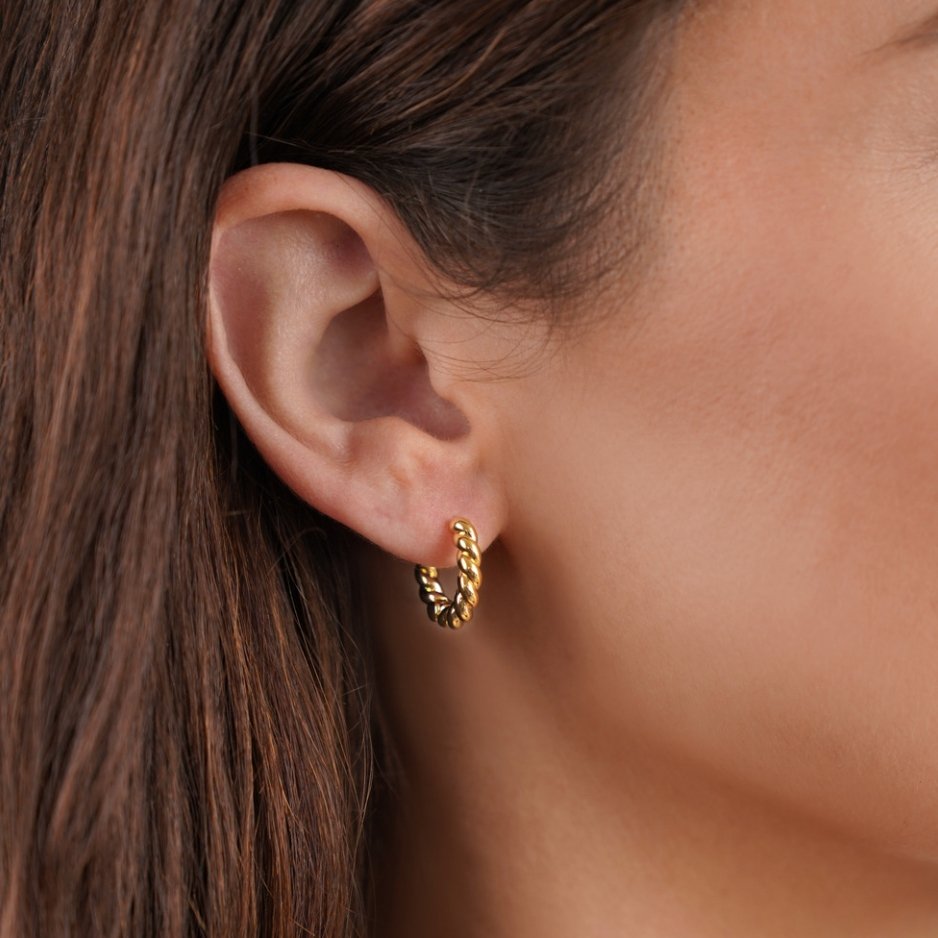 Layla Gold Twist Earrings — view 2