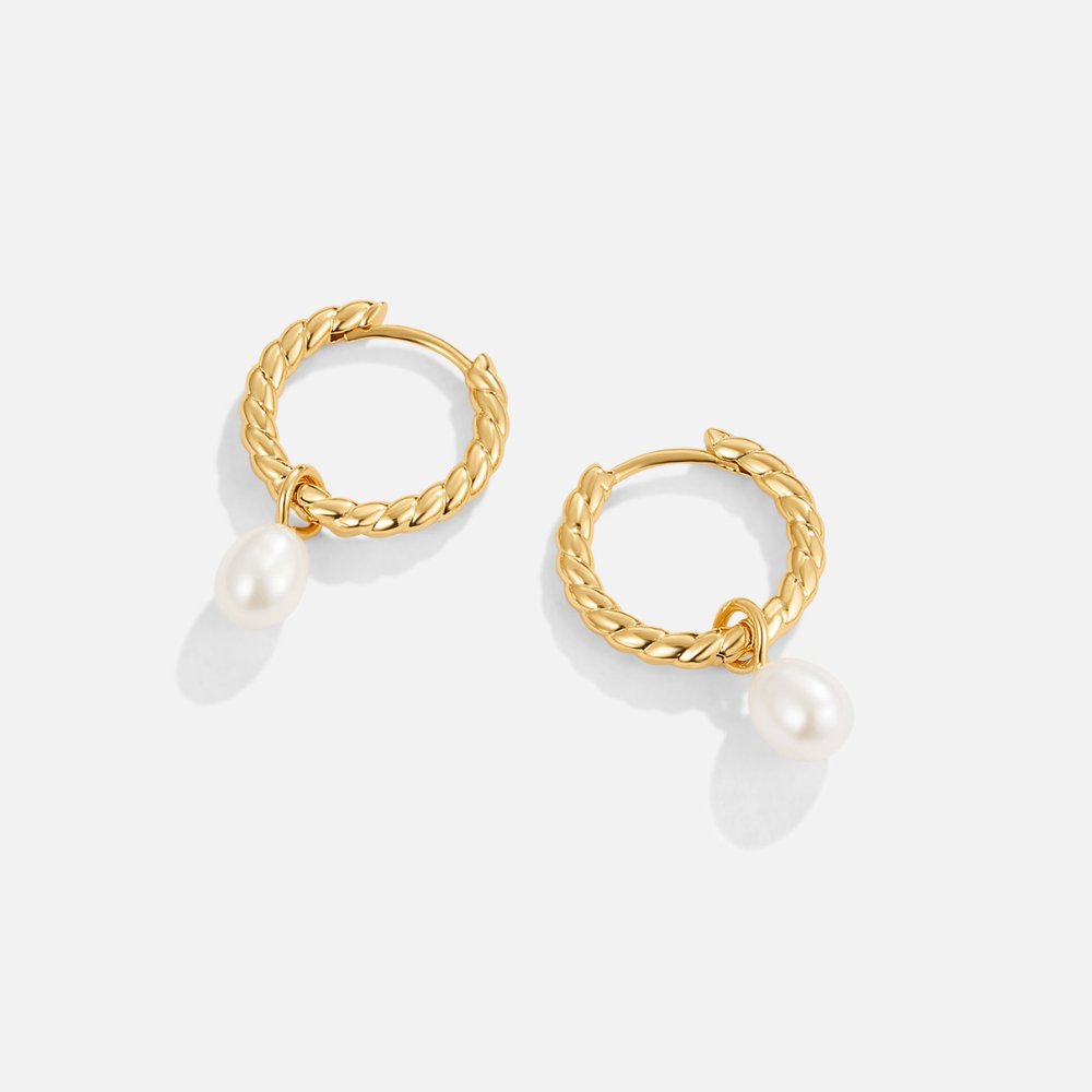 Layla Pearl Twist Earrings — view 4