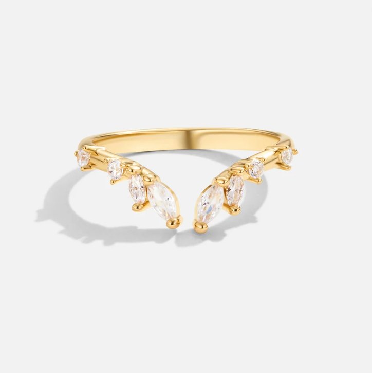 Lily Crystal Gold Vine Ring — view 6