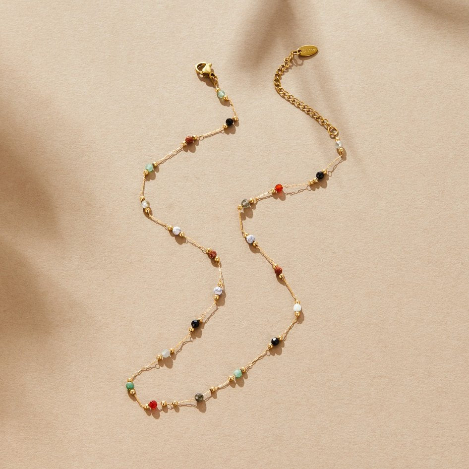 Lulu Beaded Stone Necklace — view 4