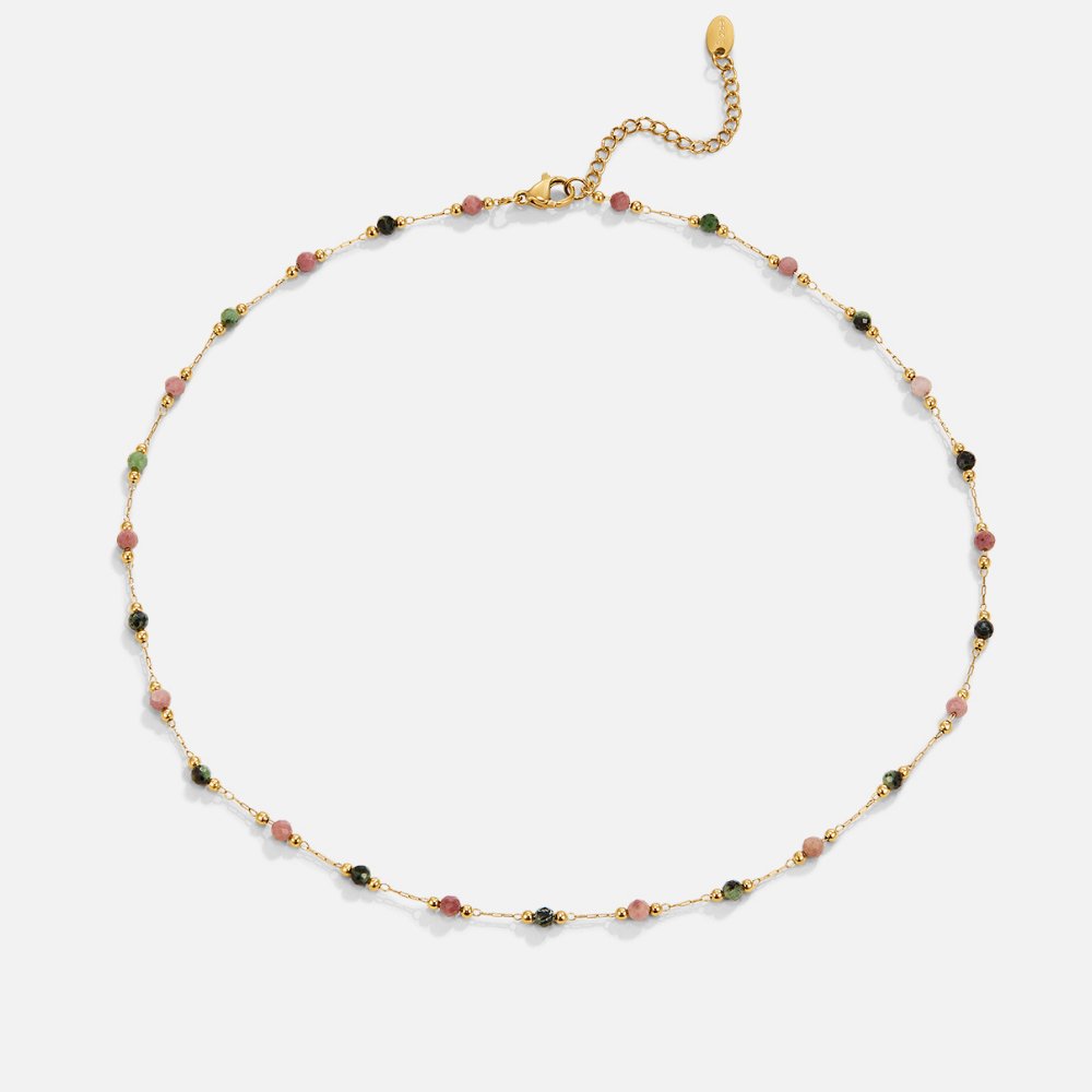 Lulu Spring Beaded Stone Necklace — view 4