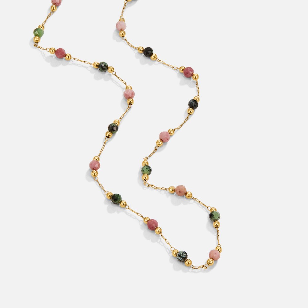 Lulu Spring Beaded Stone Necklace — view 1