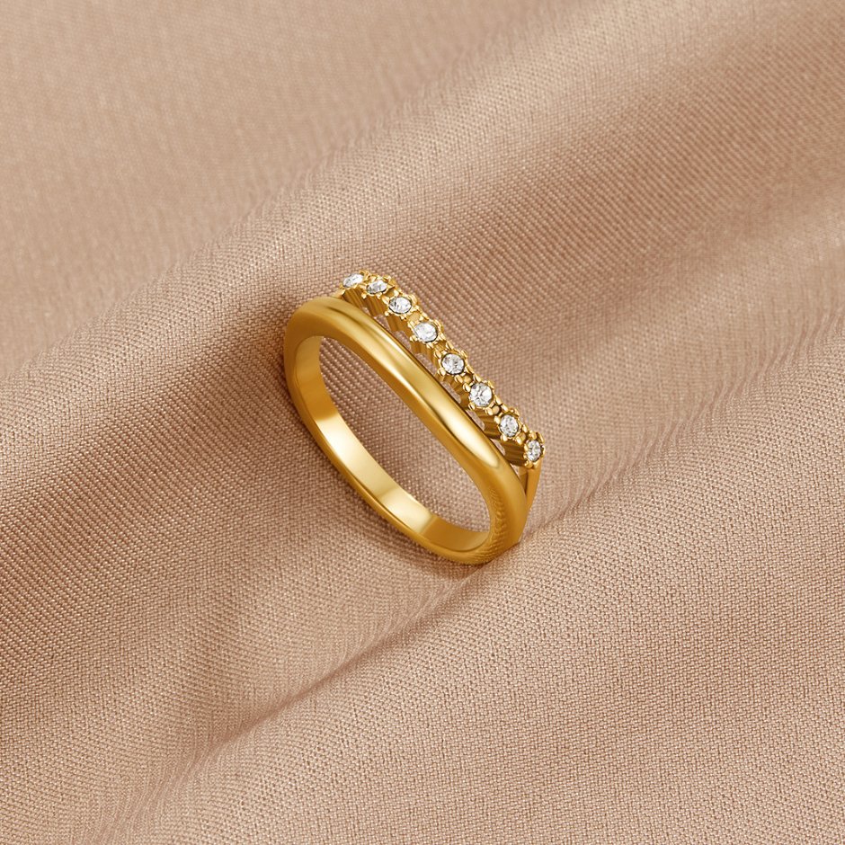 Marissa White Crystal Layered Ring — view 1