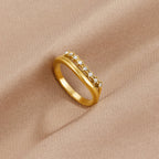 Marissa White Crystal Layered Ring — view 1