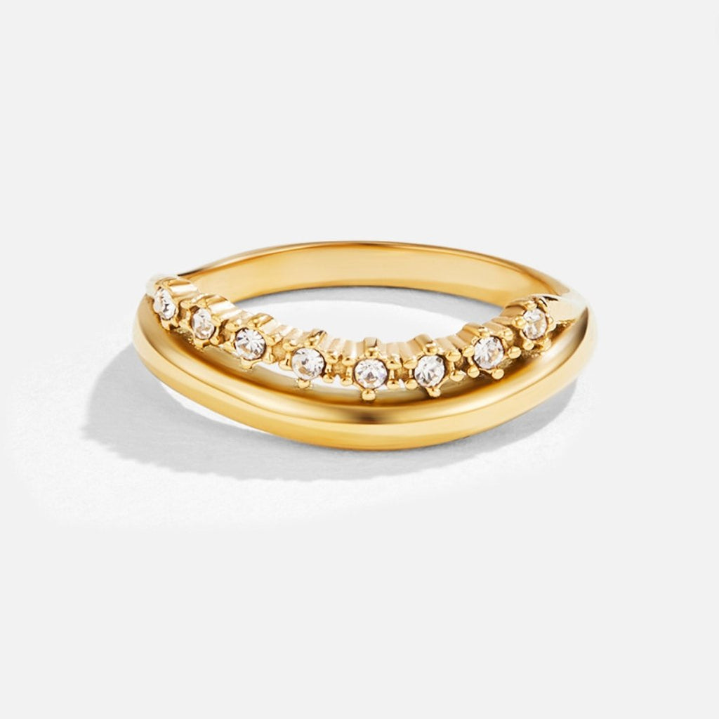 Marissa White Crystal Layered Ring — view 3