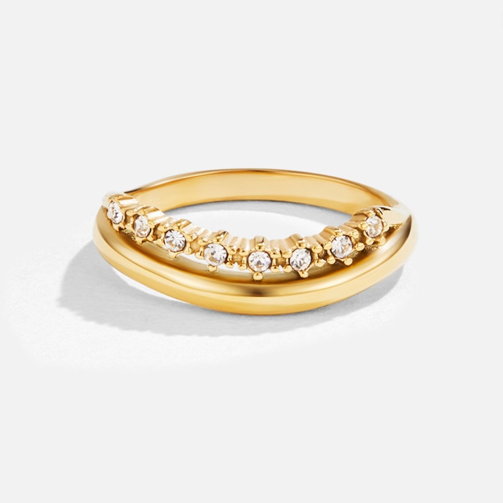 Marissa White Crystal Layered Ring — view 3
