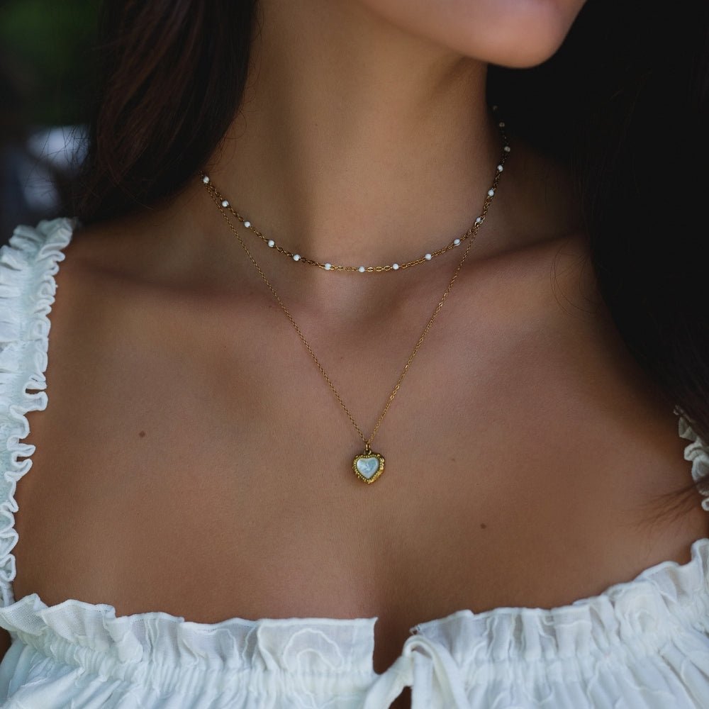 Mila White Bead Necklace — view 2