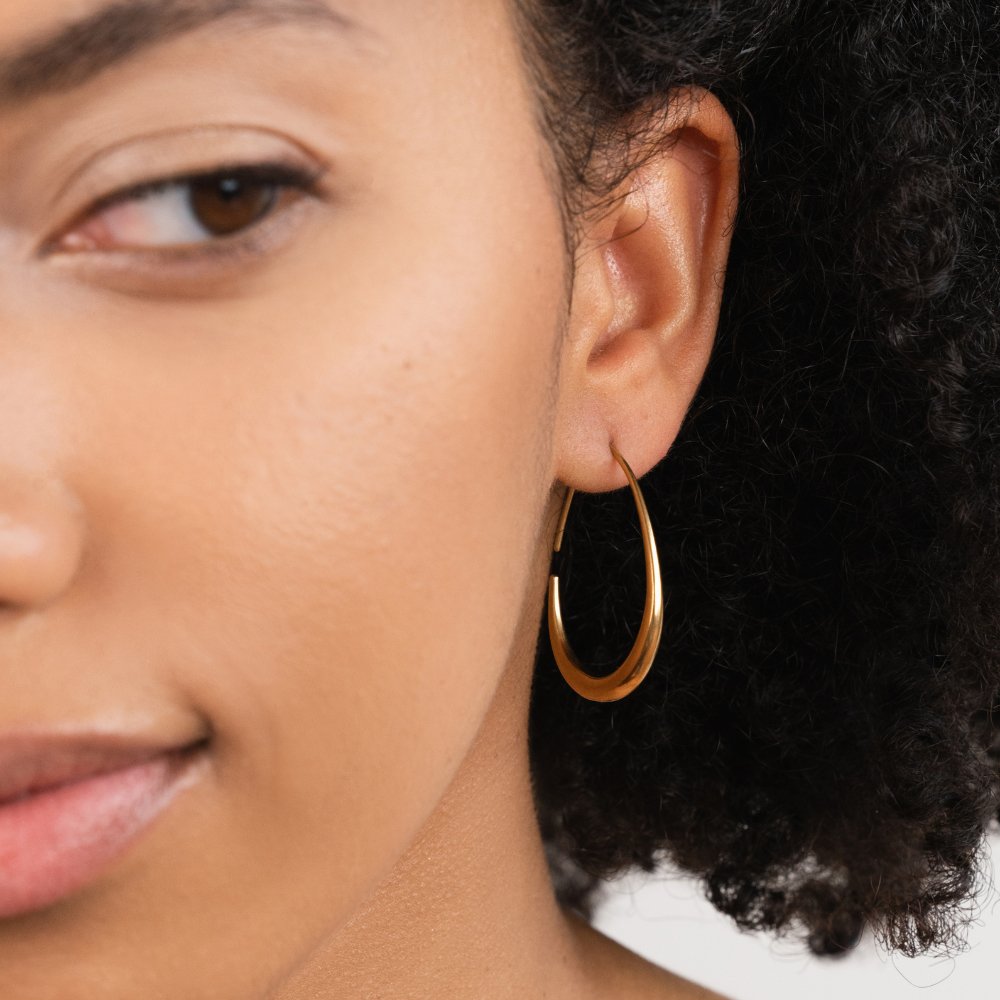 Nica Gold Hoop Earrings — view 4