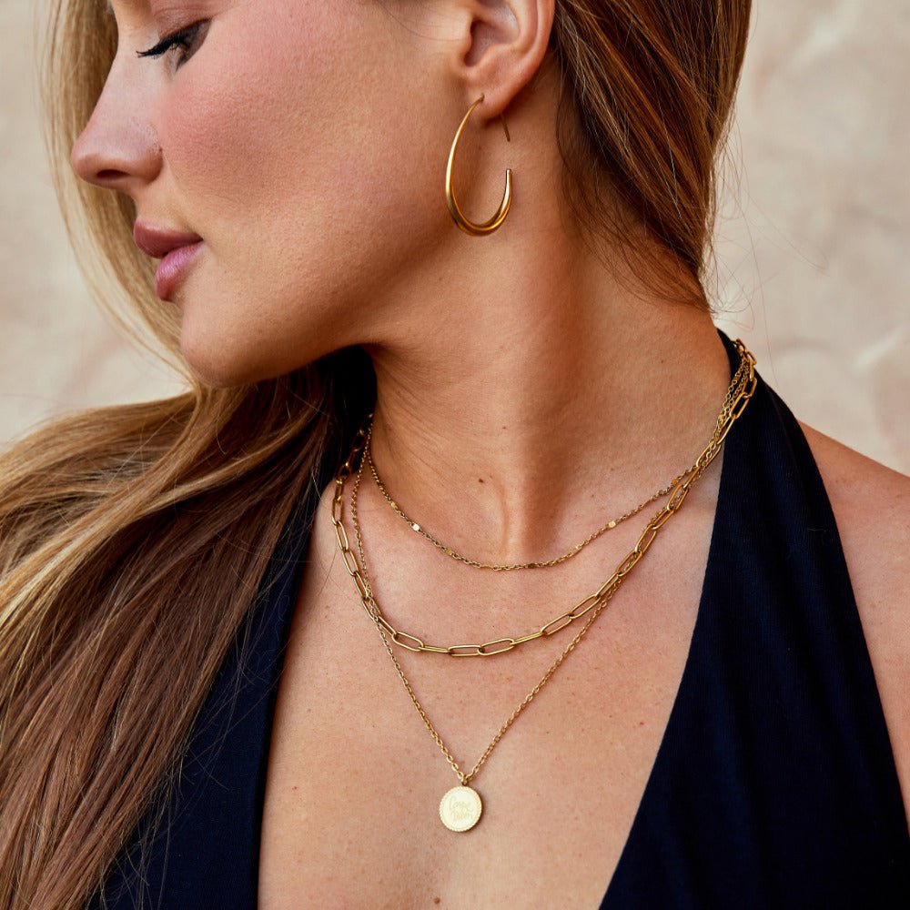 Nica Gold Hoop Earrings — view 3