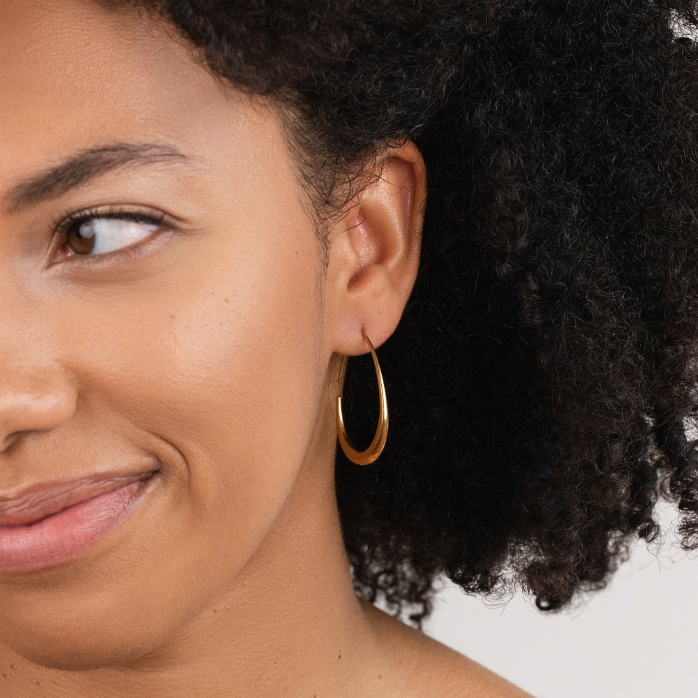 Nica Gold Hoop Earrings — view 5