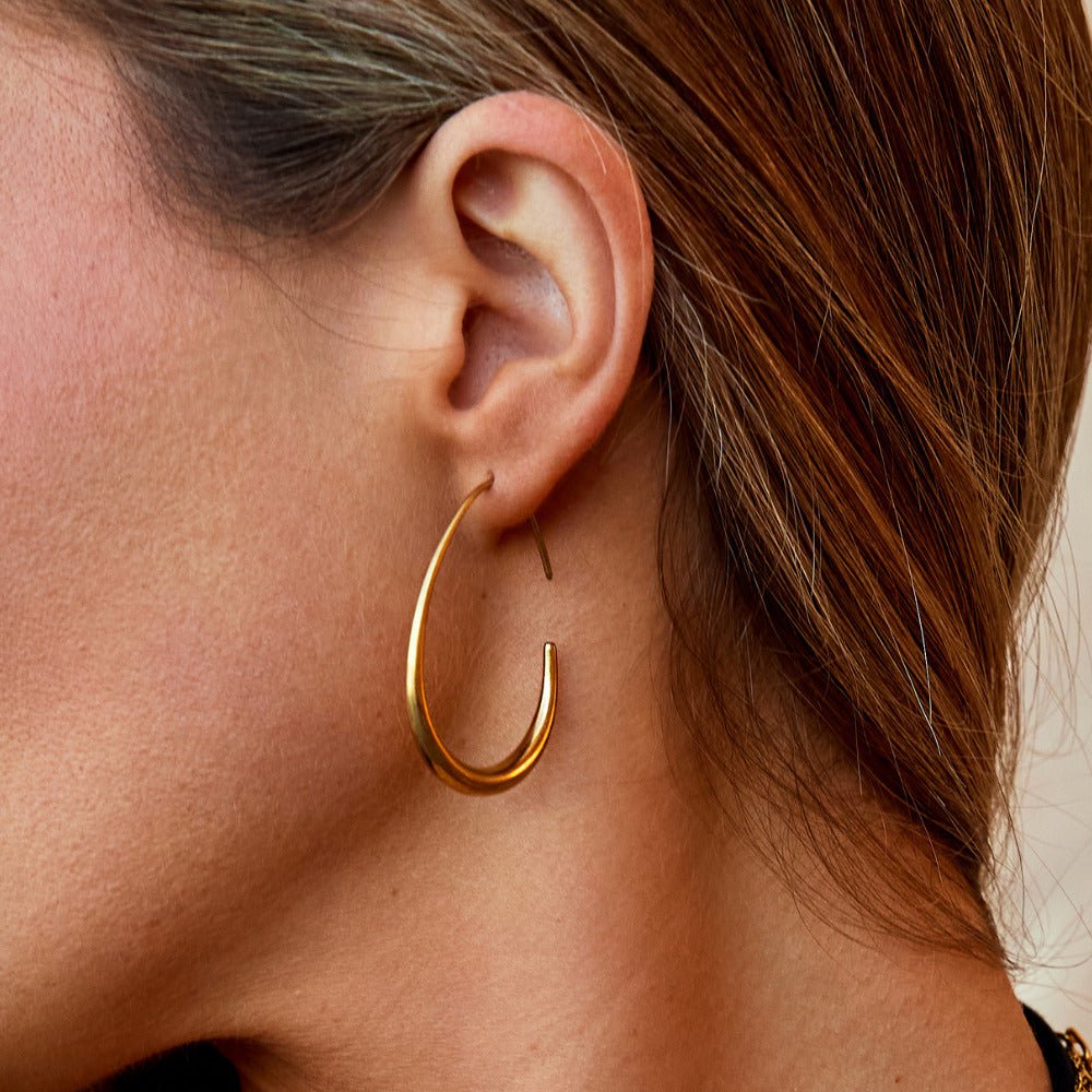 Nica Gold Hoop Earrings — view 2