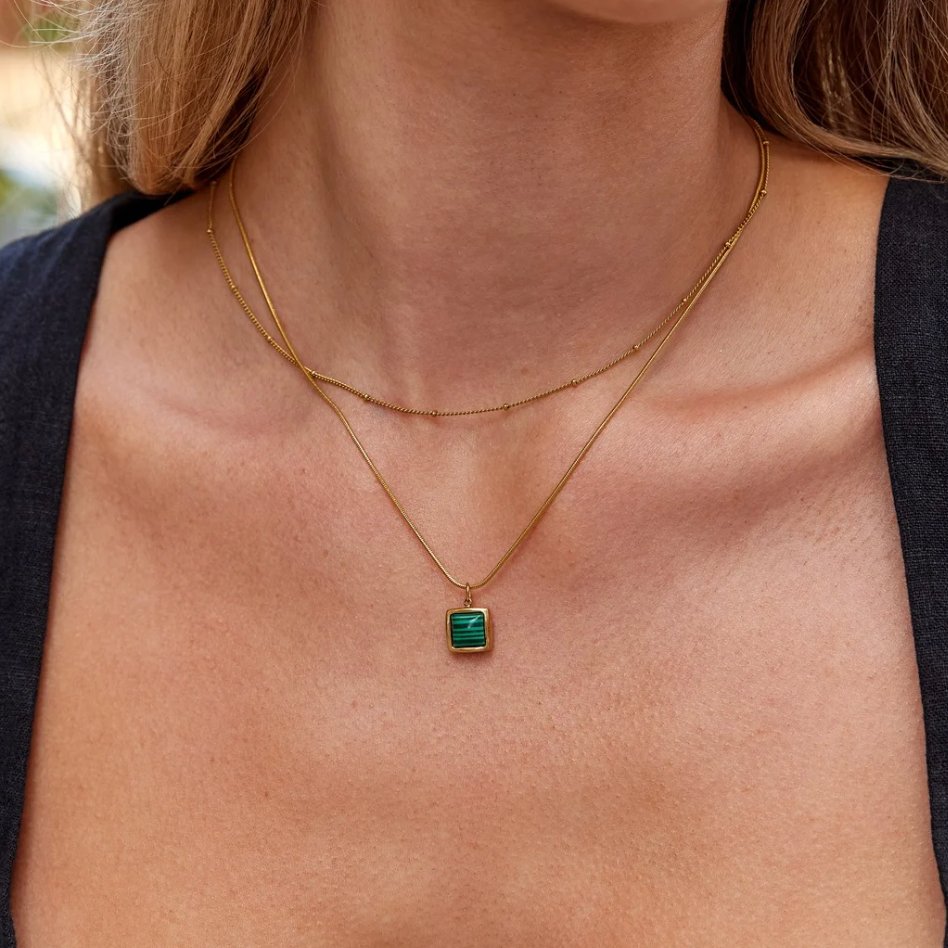 Niyah Bead Gold Chain Necklace — view 3