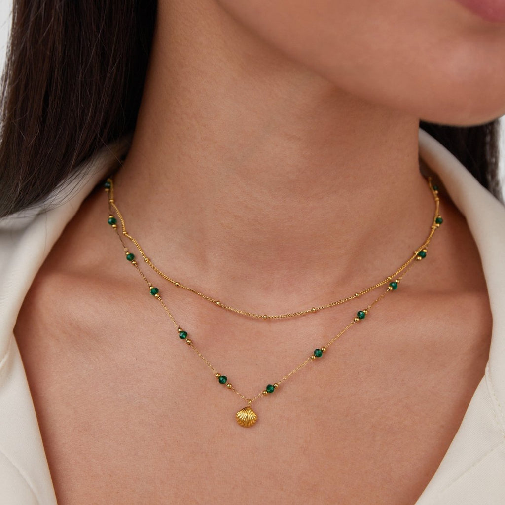 Niyah Bead Gold Chain Necklace — view 2