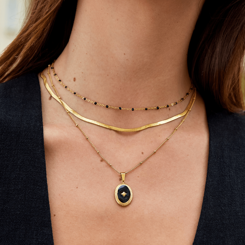 Sarya Snake Chain Gold Necklace — view 5
