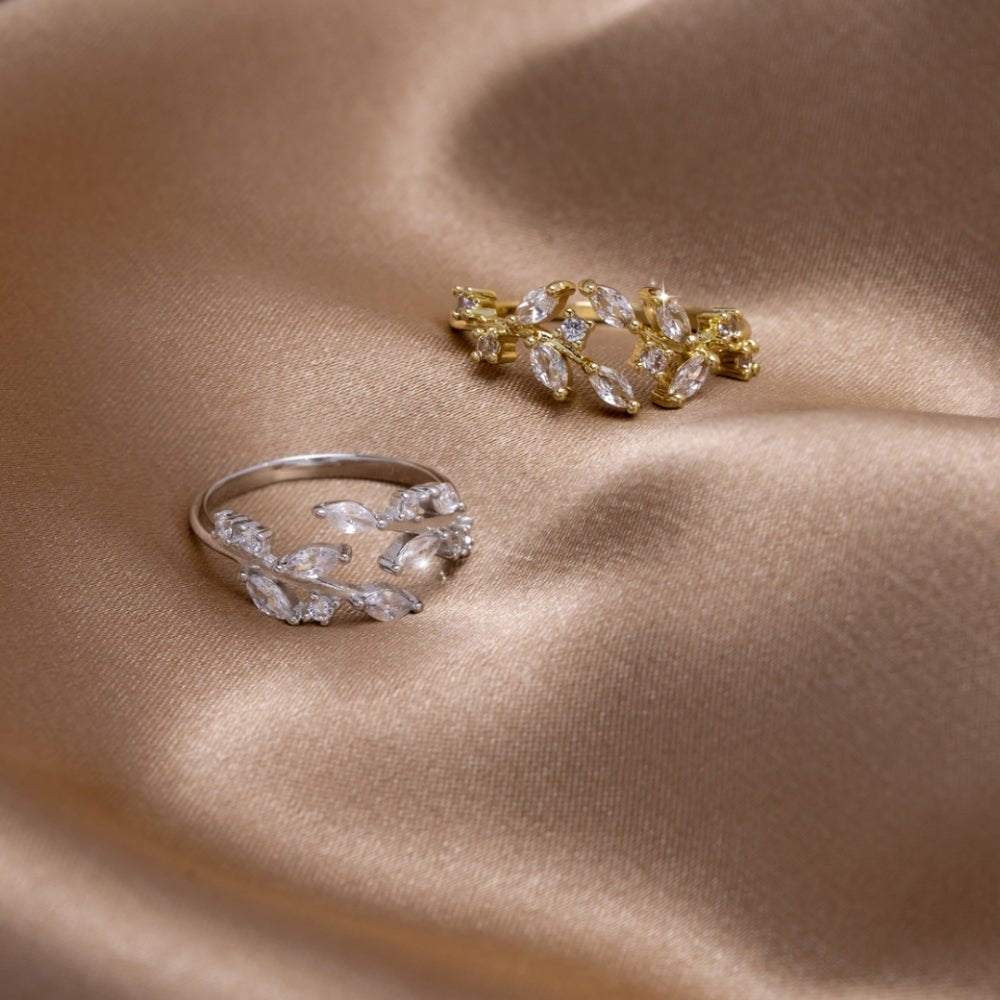 Silver Crystal Vine Ring — view 3