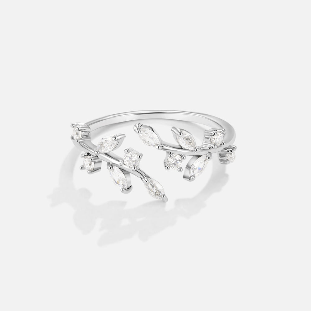 Silver Crystal Vine Ring — view 1
