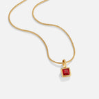 Square Pendant Birthstone Necklace — view 1