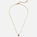 Square Pendant Birthstone Necklace — view 5