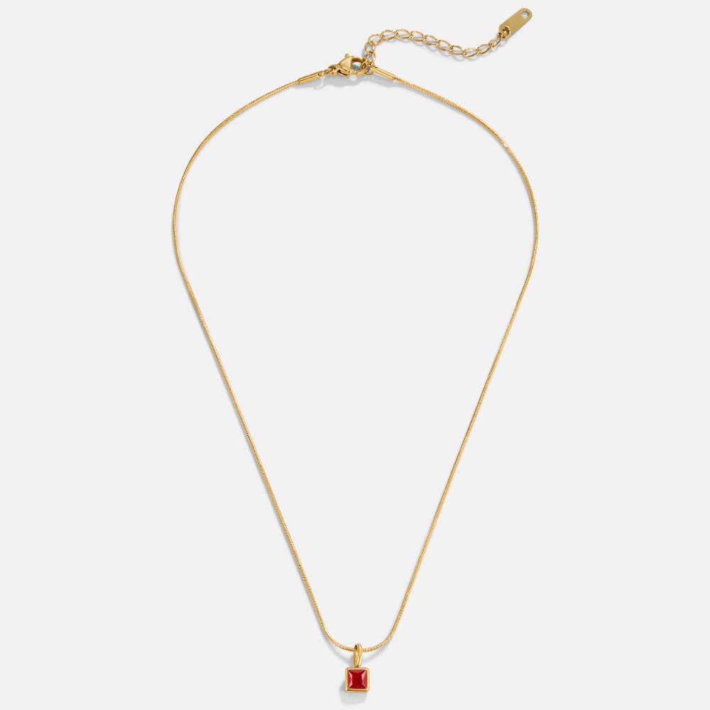 Square Pendant Birthstone Necklace — view 5