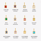 Square Pendant Birthstone Necklace — view 3