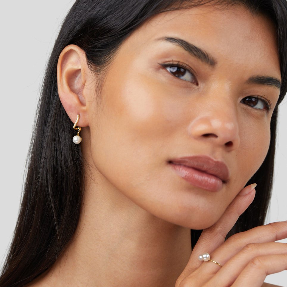 Tamara Pearl Wave Earrings — view 6