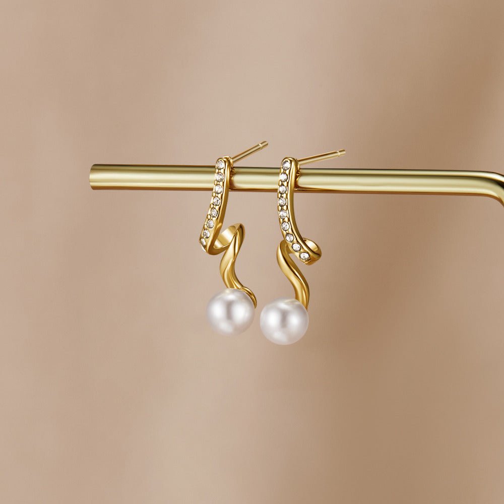 Tamara Pearl Wave Earrings — view 2