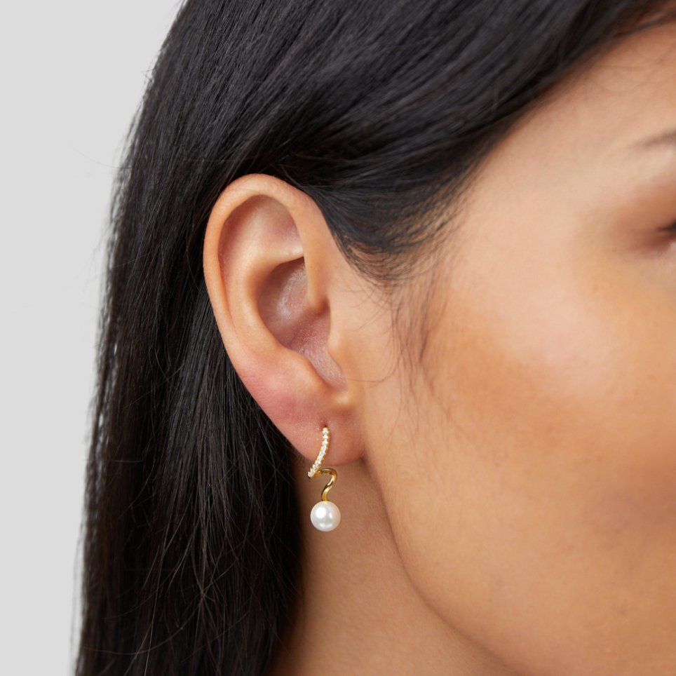 Tamara Pearl Wave Earrings — view 1