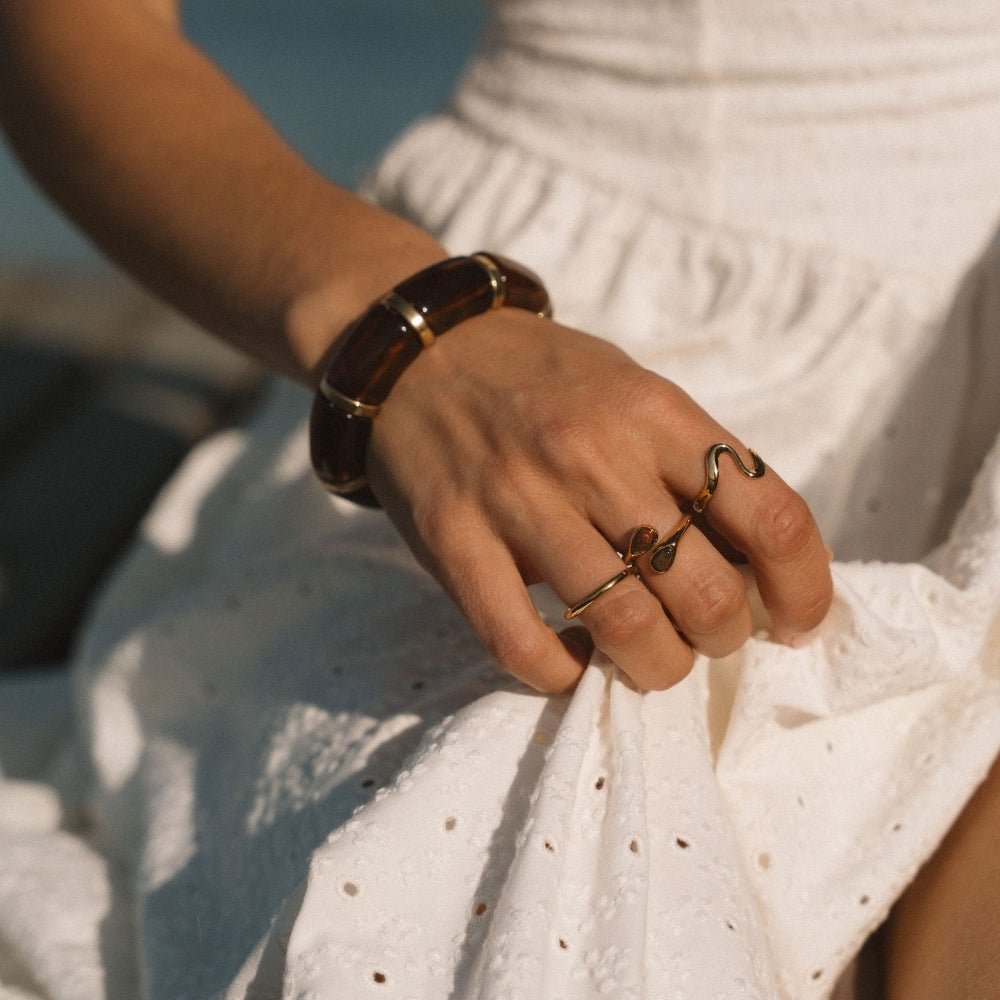 Tiger Eye Stone Wrap Ring — view 4