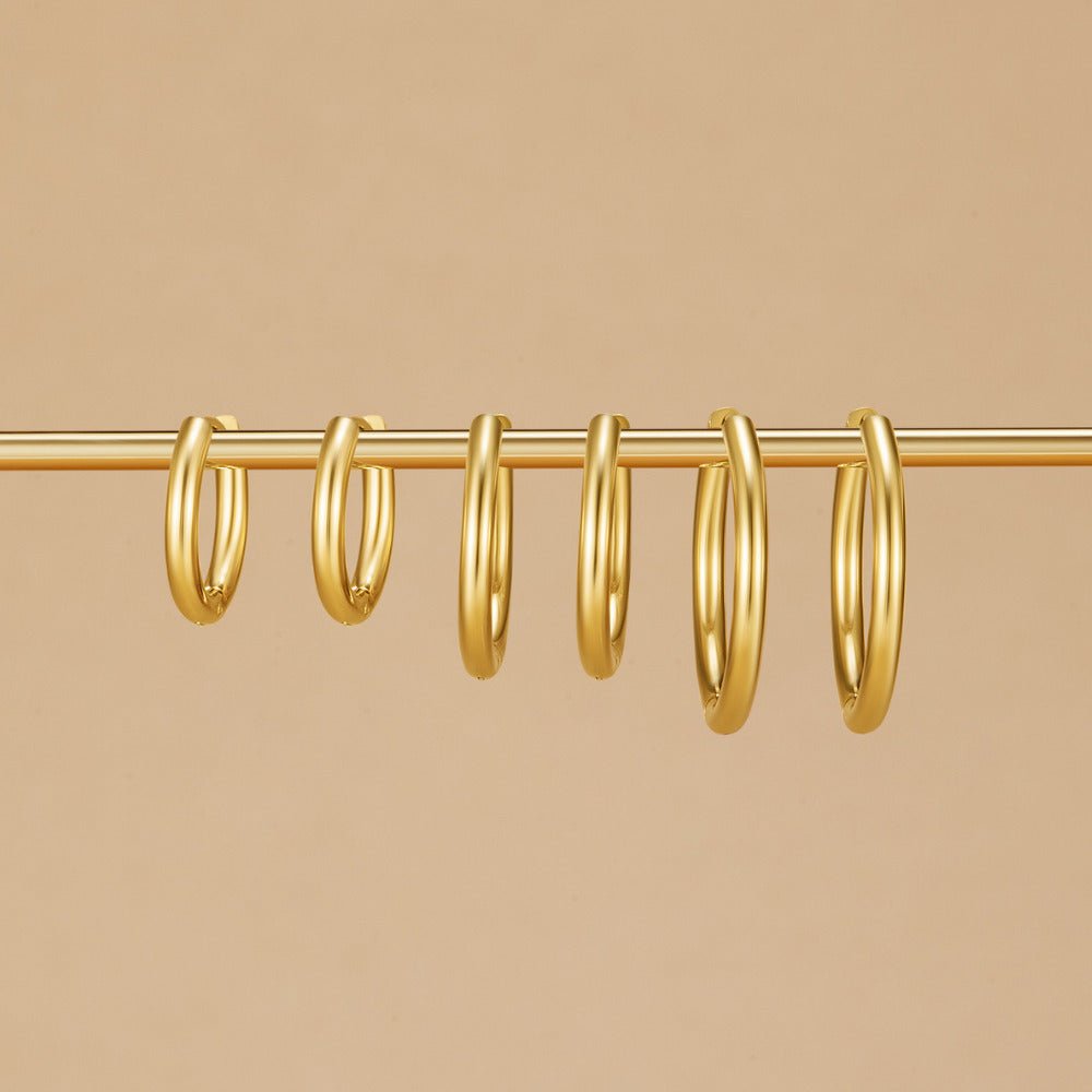 Triple Hoop Earrings Set — view 5