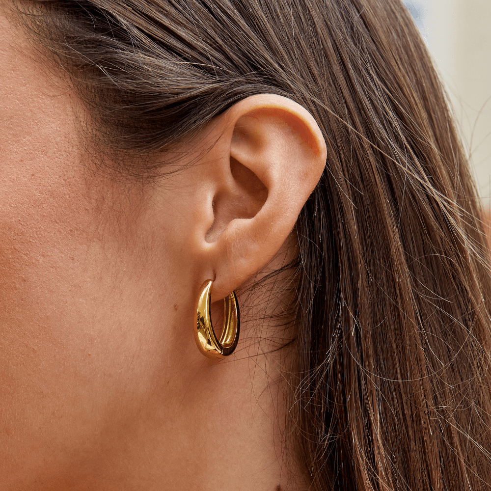Valentina Gold Hoop Earrings — view 3